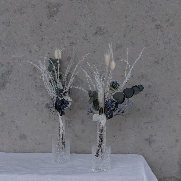 Trockenblumenstrauß Tischdeko Eukalyptus weiß - 4 Stück