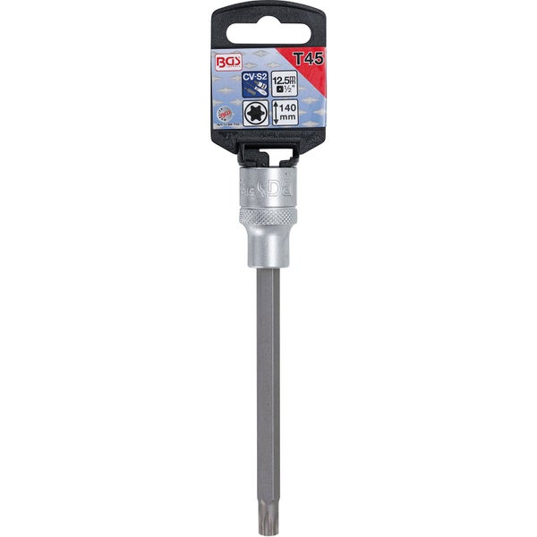 BGS Bit-Einsatz Länge 140 mm Antrieb Innenvierkant 12,5 mm (1/2) T-Profil (für Torx) T45 - 5184-T45