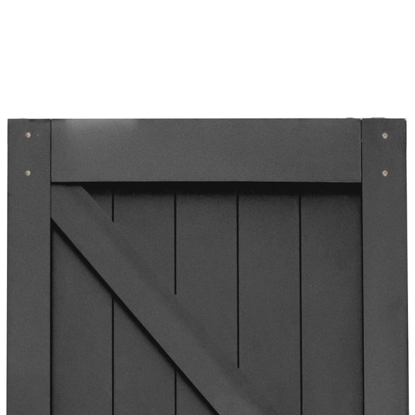 Holzschiebetür Komplettset Scheunentor schwarz Doppelflügelig Beschlag in schwarz - 1800x2150mm