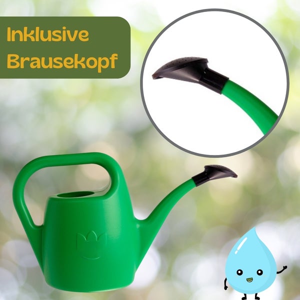 Grüne Gießkanne mit Brausekopf