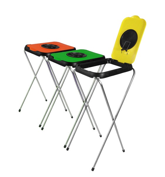 3x Müllsackständer SwingFix GELB ORANGE GRÜN 120L Blauer Gelber Sack Einer Mülleimer Müllbeutelständer Müllsackhalter 120L