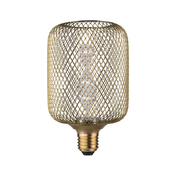 Metallic Glow Standard 230V LED Leuchtmittel Zyl E27 Helix 130lm 3,5W 1800K Messing