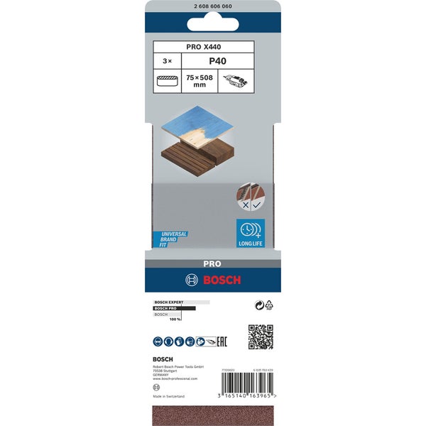 Schleifband mit den Maßen 75 mm mal 508 mm