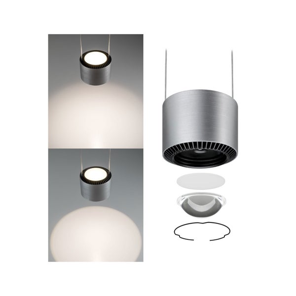 LED Pendelleuchte Aldan 2700K 450lm / 450lm 3x4,8W / 3x4,4W Schwarz, Alu gebürstet dimmbar