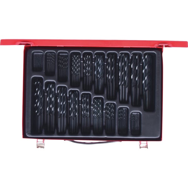 Bohrer-Set in einer roten Metallbox