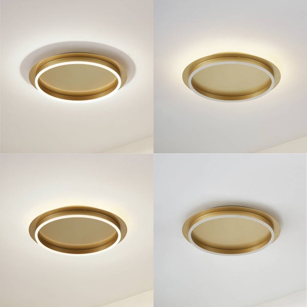 Lindby LED Deckenleuchte Kunis (Modern) in Gold / Messing (1 flammig, ) - Lampe Deckenlampe Wohnzimmerleuchte