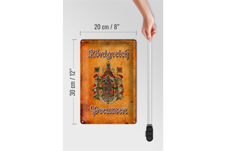 Blechschild Spruch 20x30cm Königreich Preussen Wappen Wanddeko