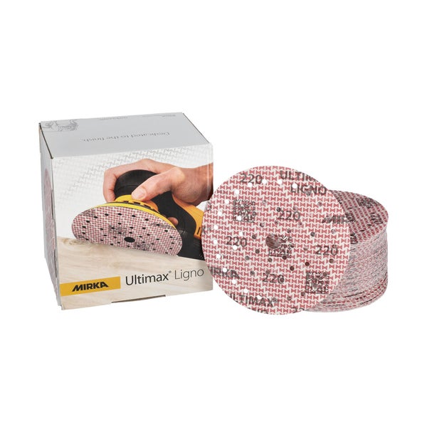 Mirka Ultimax Ligno Ø 150mm Schleifscheiben Klett Multifit / Korn 220 / 100 Stück / Multi-Lochung / zum Schleifen von Holzoberflächen