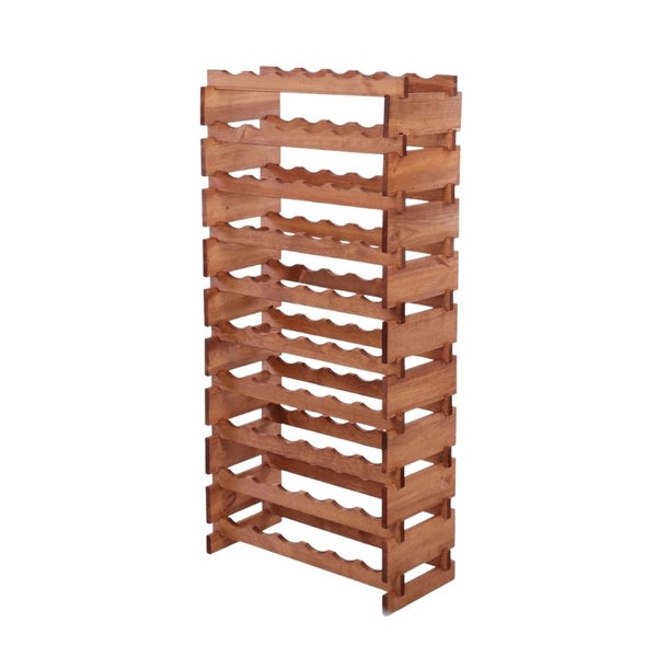 Weinregal VINOTECA FLEX PRO HxBxT 135x65x28cm 60 Flaschen auf 10 Ebenen Massives Kiefernholz Braun geölt