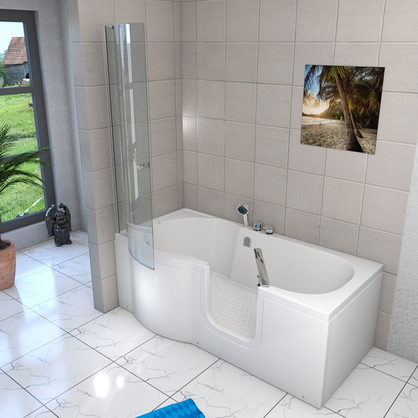 Seniorendusche und Sitzwanne mit Tür S12D-EH-R 85x170 cm