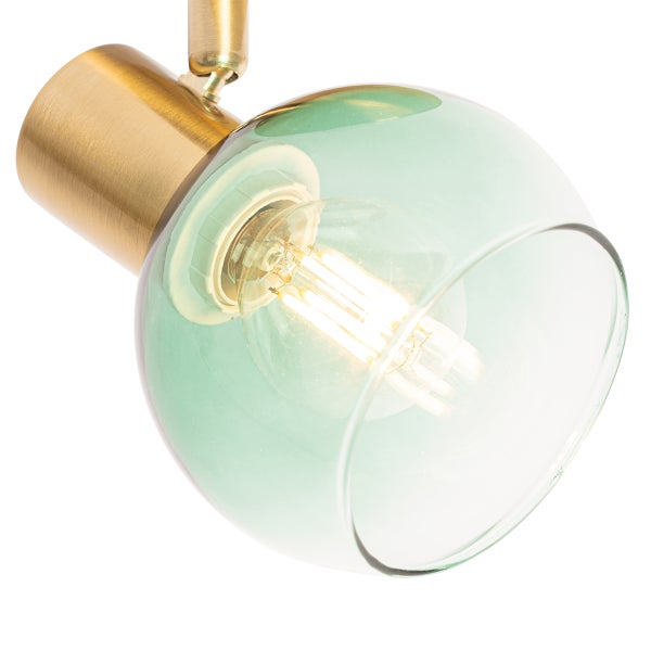 Detailaufnahme einer Deckenleuchte mit einer Glaskugel