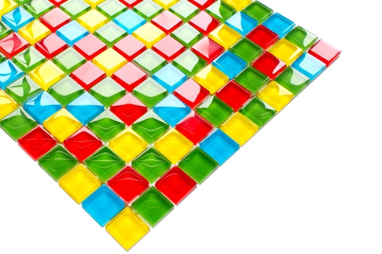 Glasmosaik auf Netz für Bad und Küche 30cm x 30cm  - Legoland