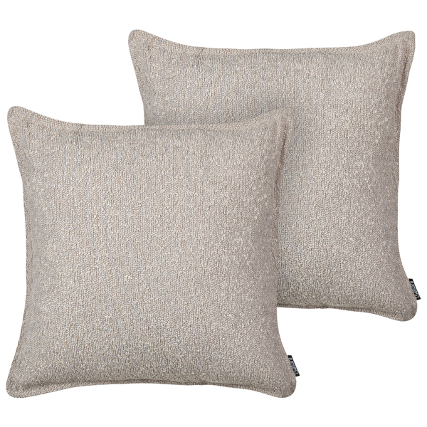 Dekokissen 2er Set SENECIA Bouclé 45 x 45 cm Beige Ohne Muster