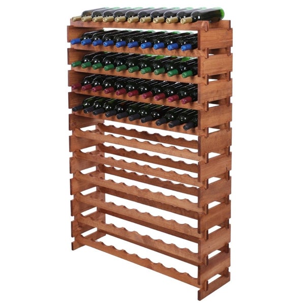 Weinregal VINOTECA FLEX PRO HxBxT 149x103x28 110 Flaschen auf 11 Ebene Massives Kiefernholz Braun geölt