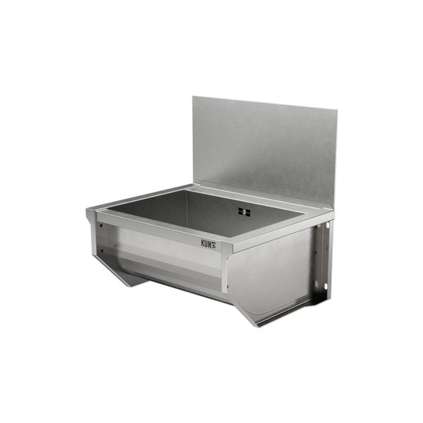 Edelstahl-Ausgussbecken zur Wandmontage mit Aufkantung