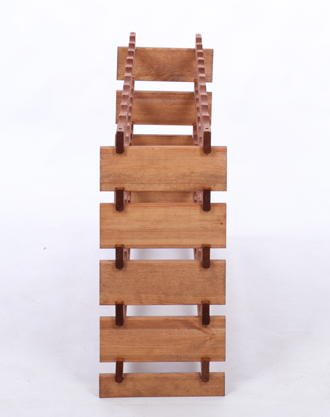 Weinregal VINOTECA FLEX PRO HxBxT 65x103x28cm 50 Flaschen auf 5 Ebene Massives Kiefernholz Braun geölt