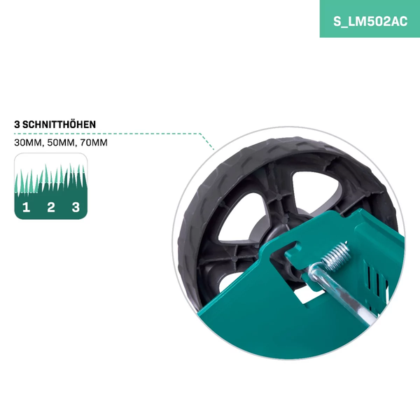 VONROC Rasenmäher Elektro mit Kabel | 1300W - 32cm Schnittbreite - einstellbare Schnitthöhe 30-70MM | Elektrischer Sichelmäher für kleine bis mittelgroße Flächen -Inlusive Trimmer Set