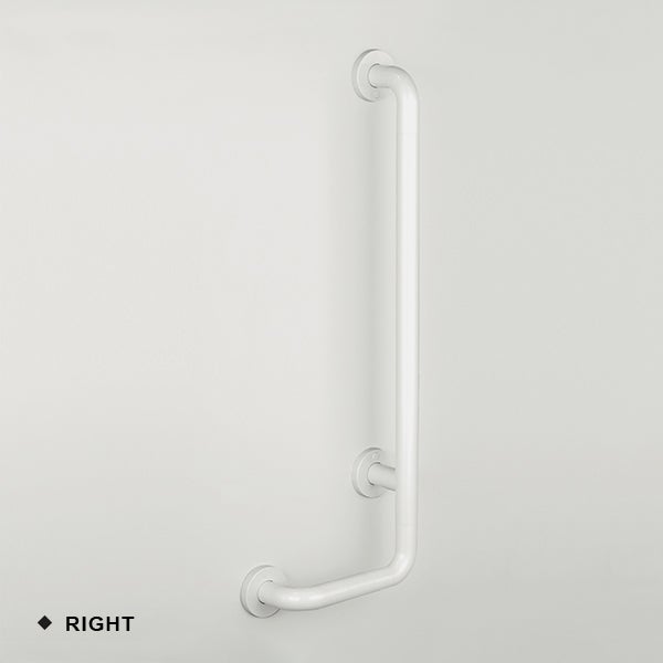 L-förmiger Wandhaltegriff für das Badezimmer, Ausführung rechts.