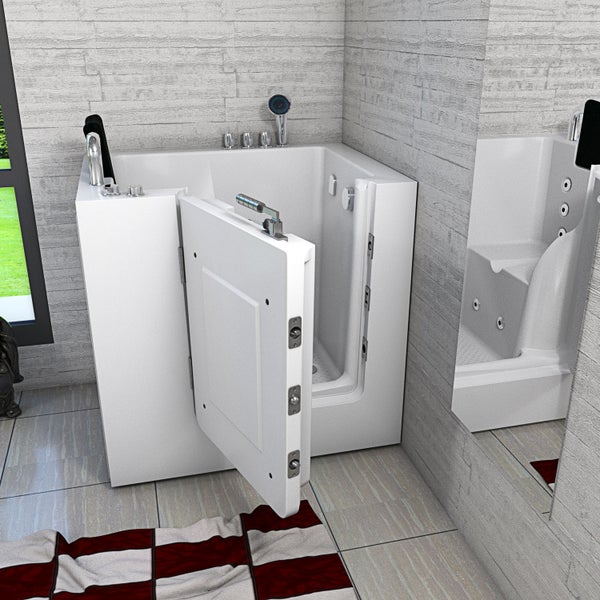 Sitzwanne Whirlpool Wanne mit Tür S02WP-TH-C-L 100x78cm