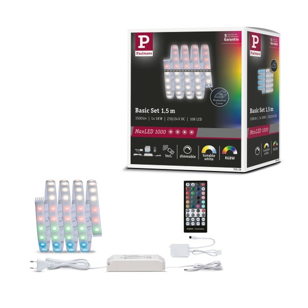 Paulmann Basic Set 1,5 m LED-Streifen mit Fernbedienung und Netzteil