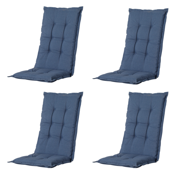 Hochlehnerauflage Panama saphirblau - Ca. 123x50 cm - 4er-Set