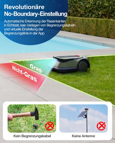 Rasenmähroboter ECOVACS  GOAT GX-600, bis 600 m² Rasenfläche Ohne Begrenzungseinstellung