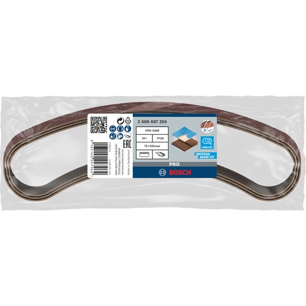Bosch PRO X440 Schleifband 75 x 533 mm 120 - 2608607259