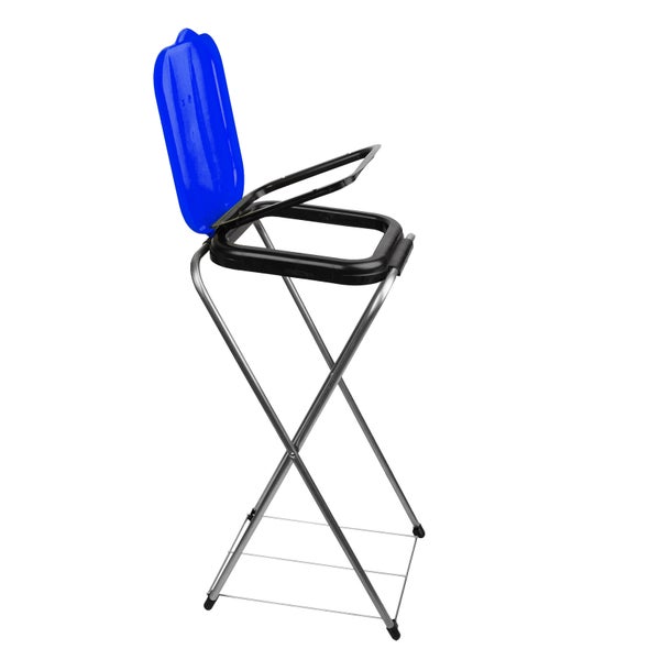 BigDean Müllsackständer EasyFix BLAU 120L - Müllbeutelhalter mit Gitterboden - Müllsackhalter Metall Mülltütenhalter Gelber Sack Ständer