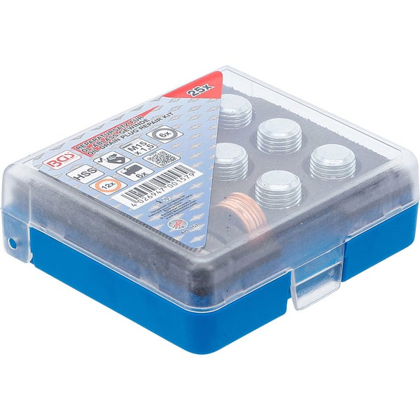 Ölablassschrauben Reparatur Set im transparenten Kunststoffkasten