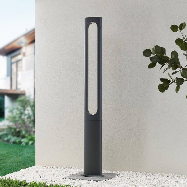 Lucande LED Mastleuchte außen Dovino (Modern) in Schwarz aus Aluminium (1 flammig, ) - Kandelaber Außenleuchte