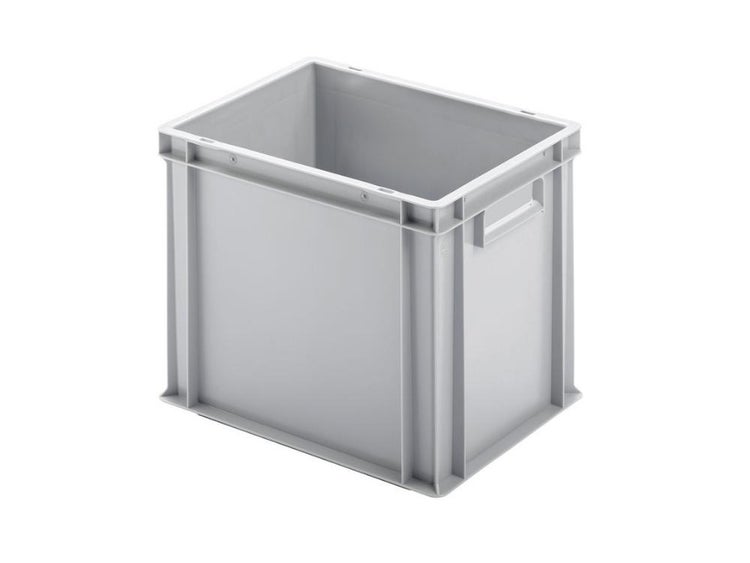 PROREGAL Eurobehälter mit Geschlossenem Griff HxBxT 32 x 30 x 40 cm 29 Liter Grau Eurobox Transportbox