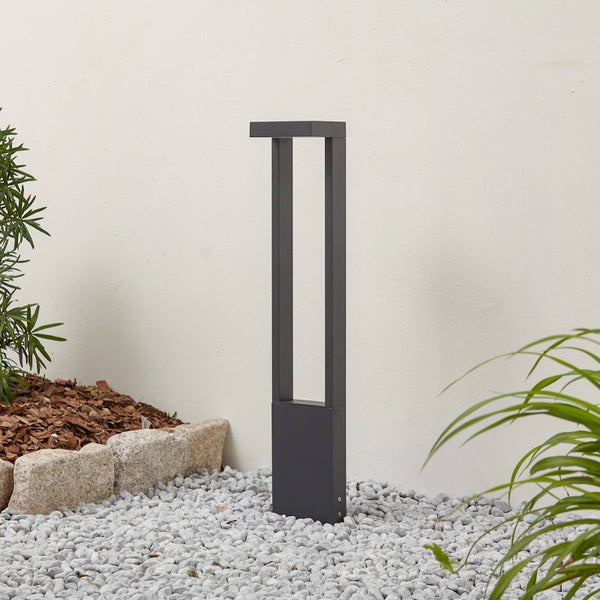 Lindby LED Außenleuchte Lonete (Modern) in Schwarz aus Aluminium (1 flammig, ) - Wegeleuchte Pollerleuchte Wegelampe Sockelleuchte