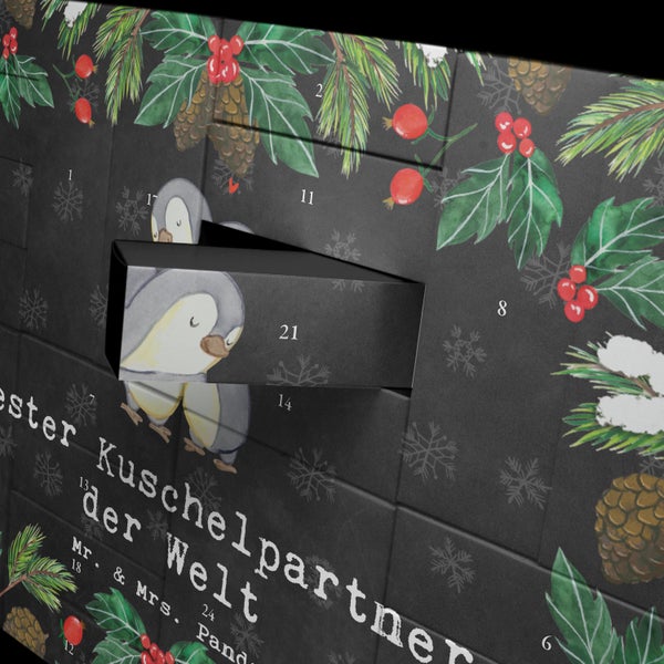 Mr. & Mrs. Panda Befüllbarer Adventskalender Pinguin Bester Kuschelpartner der Welt - Schwarz
