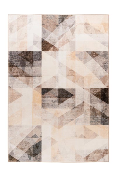 Kurzflor Teppich Rhombique Grau / Beige Modern 120 cm x 170 cm