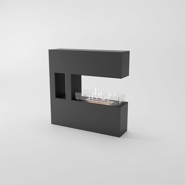 GLOW FIRE Ethanol Kamin 'Vestland' | Ethanolofen in weiß mit 3 Std. Brenndauer und 3 KW Heizleistung | BxHxT: 120x120x30 cm