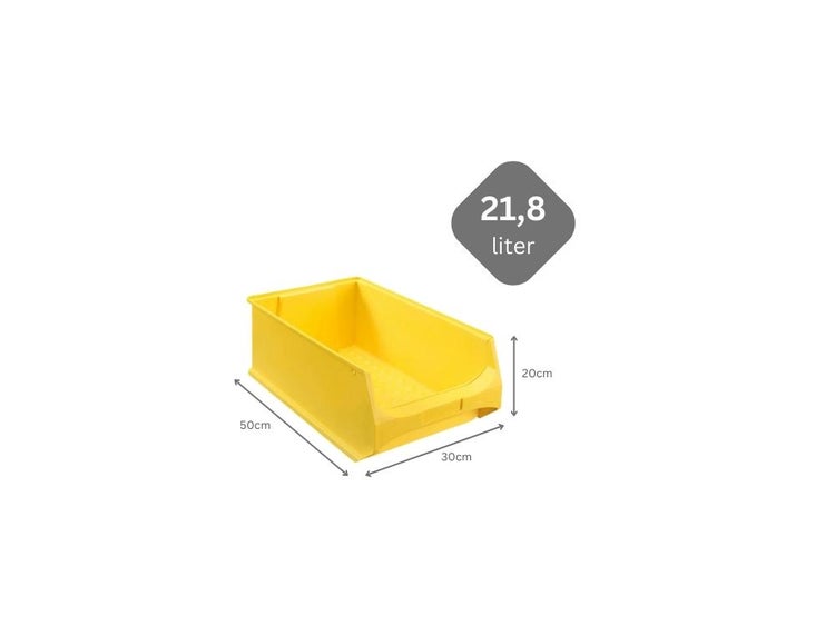 PROREGAL SparSet 10x Gelbe Sichtlagerbox 5.0 HxBxT 20 x 30 x 50 cm 21,8 Liter Sichtlagerbehälter
