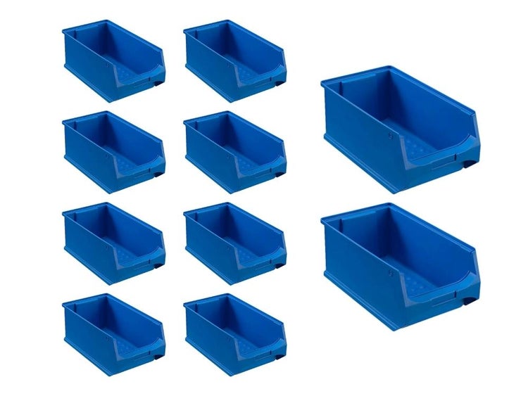 PROREGAL SparSet 10x Blaue Sichtlagerbox 4.0 HxBxT 15 x 20 x 35 cm 7,2 Liter Sichtlagerbehälter