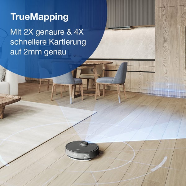 Nass-Trocken-Saugroboter ECOVACS  DEEBOT N8 Black, 40 W, mit Wischfunktion
