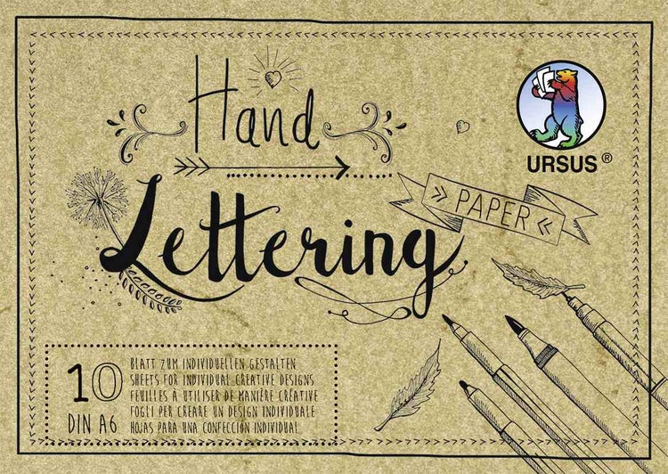 URSUS Basispapiere / Zeichen & Künstlerbedarf Handlettering-Block/Elefantenhaut, 190 g/m², DIN A6, 10 Blatt, Farbe Chamois