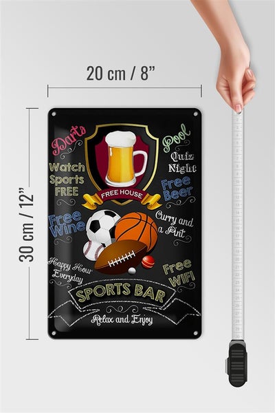 Blechschild Spruch 20x30cm sports bar happy hour Beer darts