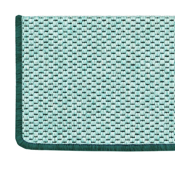 FLOORDIREKT Stufenmatte Kalkutta - Sisaloptik - Schlingenpol - Selbstklebend - Grün - Rechteckig - 23,5 x 65 cm
