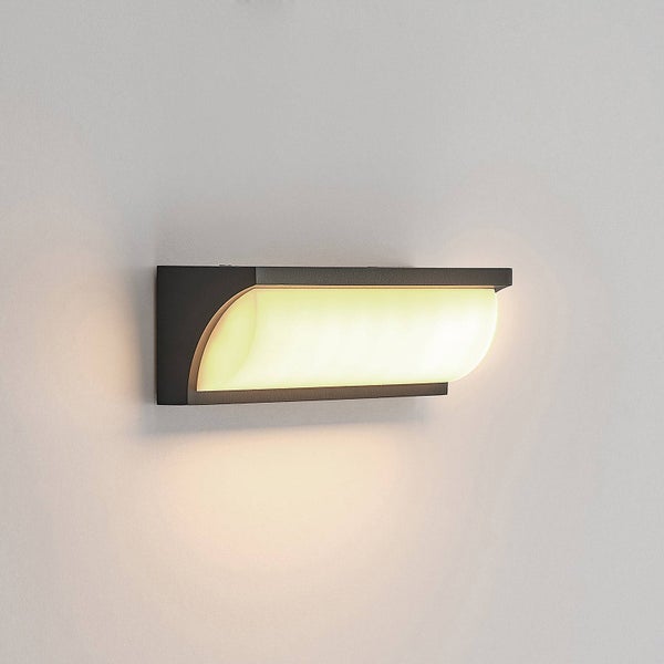 Lucande LED Wandleuchte außen Aune (Modern) in Schwarz aus Aluminium (1 flammig, ) - Außenwandleuchten Wandlampe Led Außenlampe Outdoor für Außenwand/Hauswand Haus Terrasse & Balkon