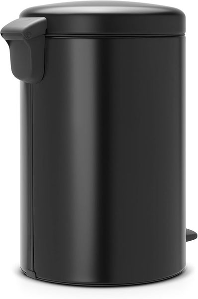 Brabantia Klassischer Tretmülleimer Mit Soft Verschluss 20 Liter HxBxT 46,7 x 29 x 38 cm Metall Metallik Schwarz