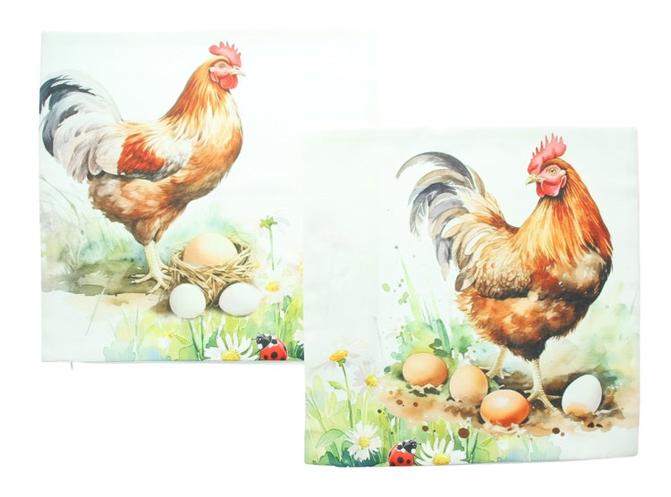 FRANK FLECHTWAREN|Kissenhülle Landidylle, 2er Set, 45 x 45 cm, POLYESTER