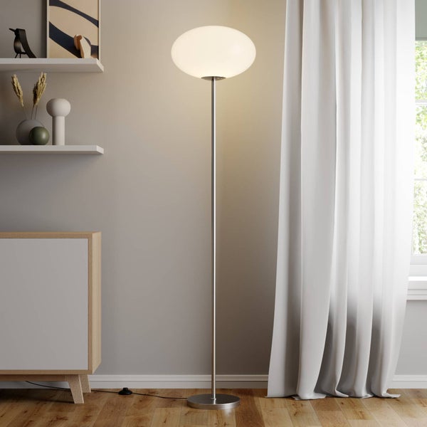 Lindby Stehlampe Sonika in Alu aus Metall (1 flammig, E27) - Stehleuchte Standleuchte Floor Lamp Wohnzimmerlampe Wohnzimmerleuchte