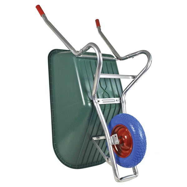 Garten- und Bauschubkarre BPA KITSPLZ2 mit Kunststoffmulde & PU-Rad – 100L, pannensicher, kugelgelagert