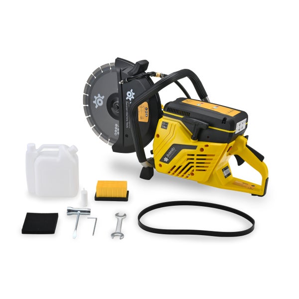 Bamato Trennschneider BCC300 mit Trennscheibe, Zubehör und Werkzeugset für professionelle Trennarbeiten.