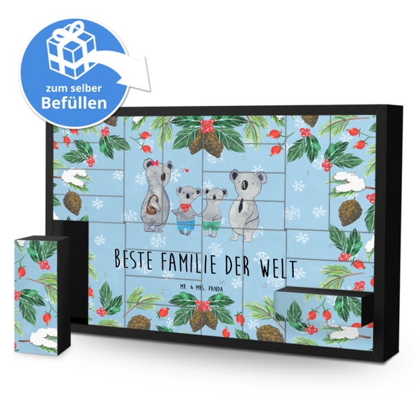 Mr. & Mrs. Panda Befüllbarer Adventskalender Koala Familie zwei - Blau Pastell