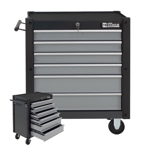 Werkzeugwagen Trutzi 78 x 64 cm 6 Schubladen Rollcontainer Werkstattwagen Werkzeugaufbewahrung grau