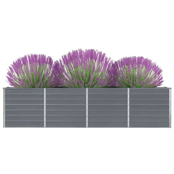 Hochbeet aus Metall mit Lavendel bepflanzt